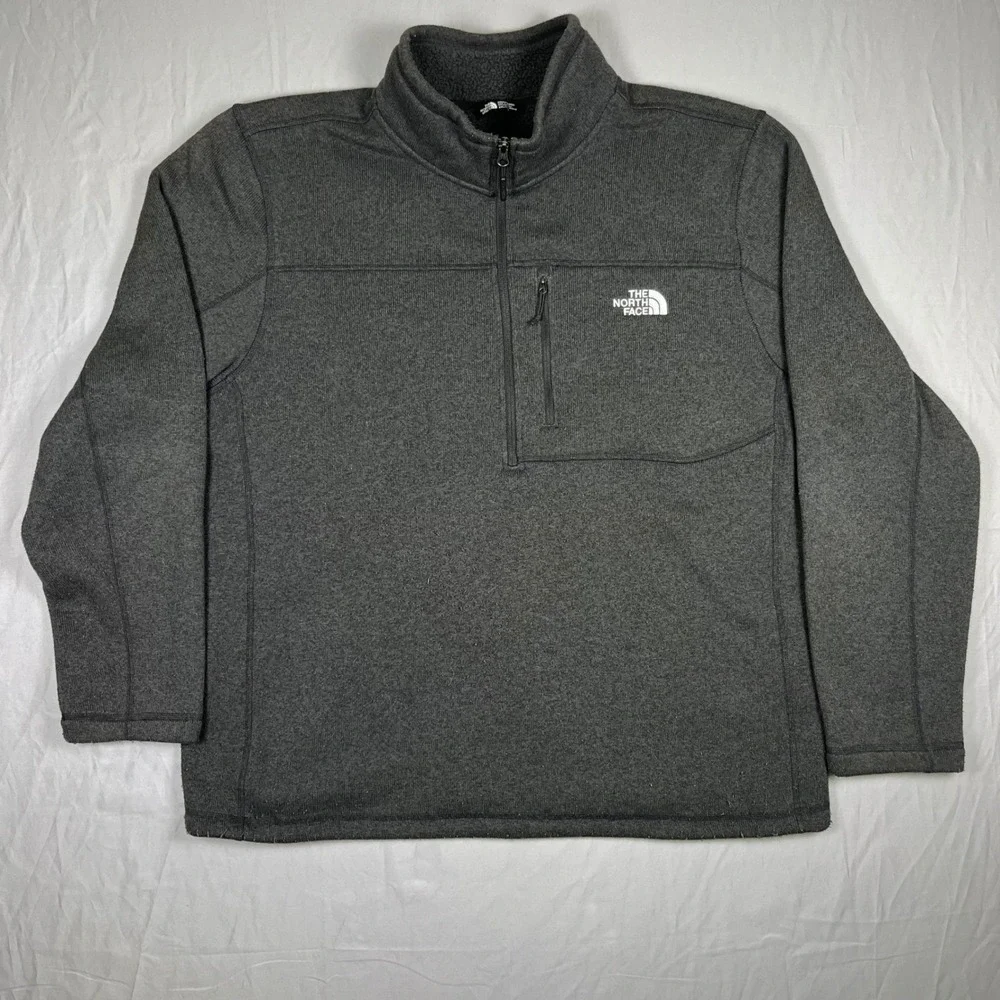 The North Face Gordon Lyons Pullover Mens XL Grey‎ 1/4 Zip Sweater Fleece